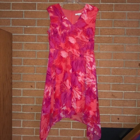 🌺SANDRA DARREN🌺FLORAL CHIFFON SHARKBITE DRESS🌺 - Picture 5 of 10